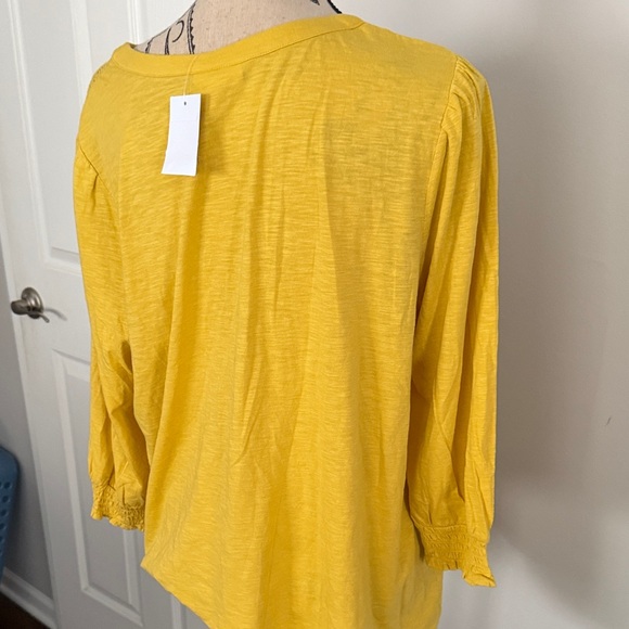 J. Jill Mustard Yellow Long Sleeve Top NWT Women’s size-L - Picture 4 of 10